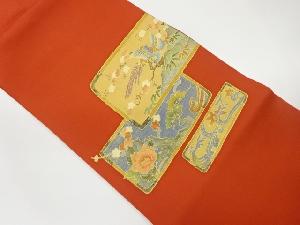 塩瀬金彩花鳥模様名古屋帯